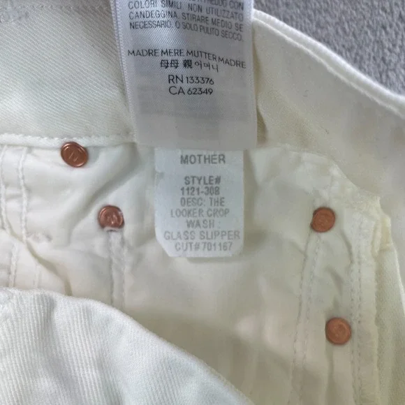 Mother The Looker Crop in Glass Slipper Jeans Women 25 White Slim Fit USA NWOT - Picture 14 of 14